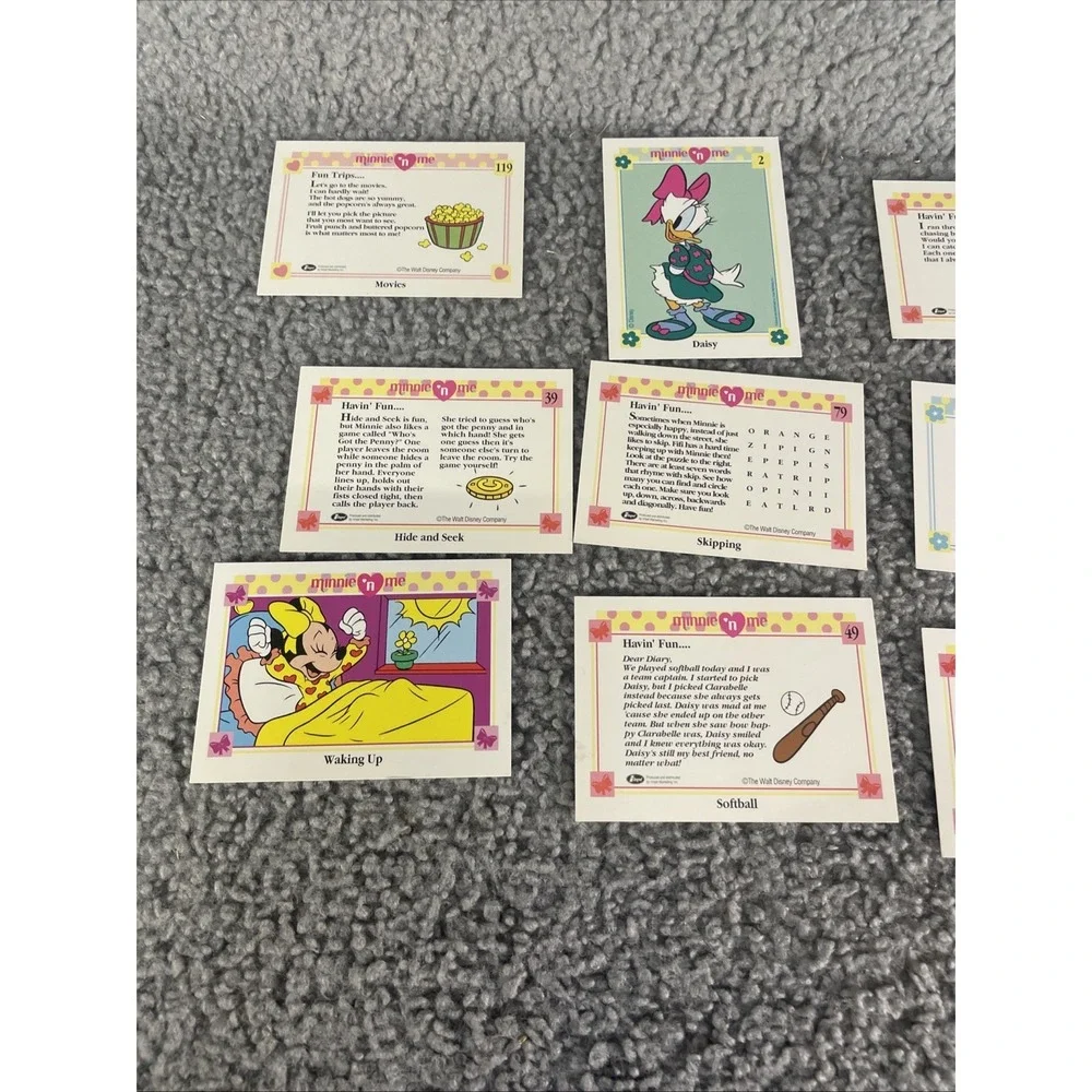 1991 Walt Disney Co Minnie 'n Me Minnie Mouse Daisy Duck Trading Card lot‎ Of 12